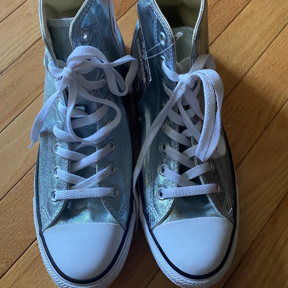 Metallic Unisex Ice Blue Converse - Picture 6 of 6
